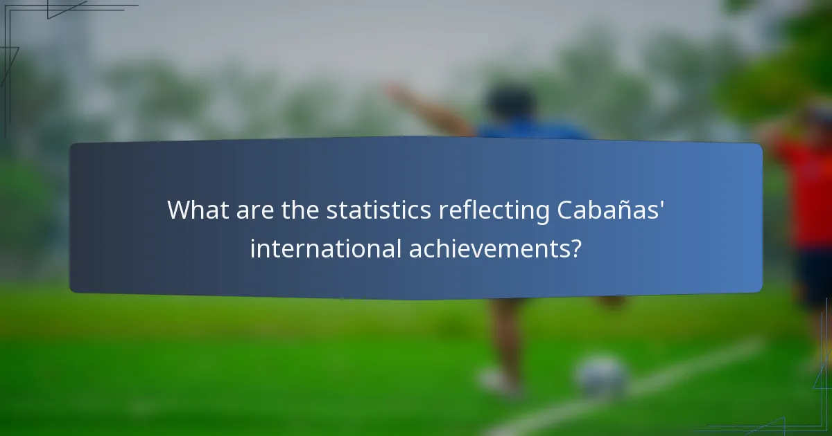What are the statistics reflecting Cabañas' international achievements?
